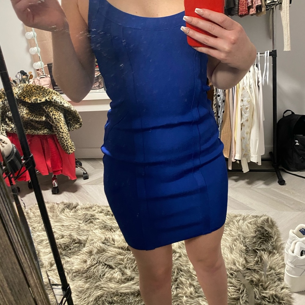 GUESS BANDAGE DRESS ROYAL BLUE